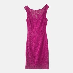 New FUSHIA LACE Dress XXS LE  CHATEAU DEEP PINK PARTY WEDDING CRUISE EVENT